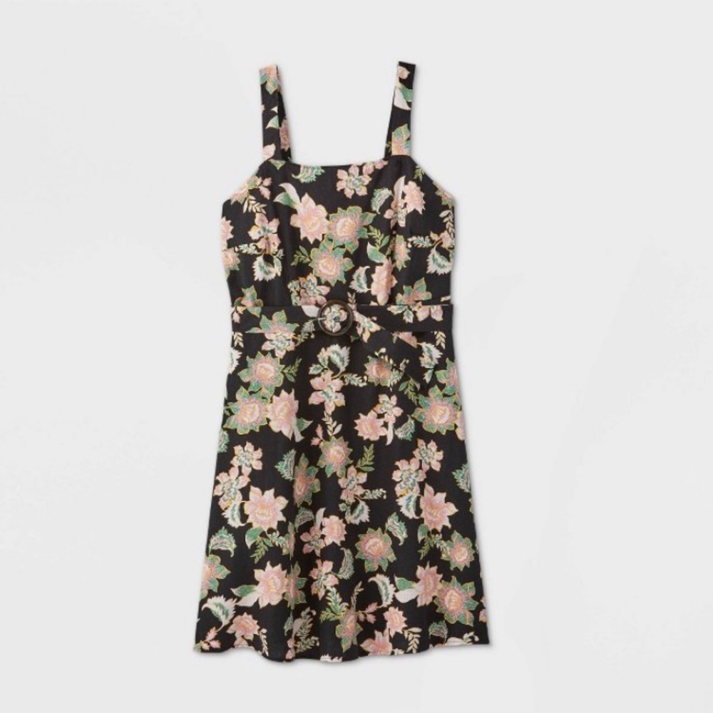 Who What Wear Sleeveless Floral Print Dress